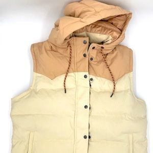 Patagonia Two-Tone Hooded Vest - Beige and Cream